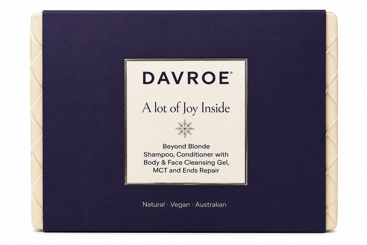 Davroe hair care travel gift set in navy box