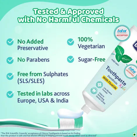 Chicco - Dentifricio Toothpaste Mild Mint Flavour 70g