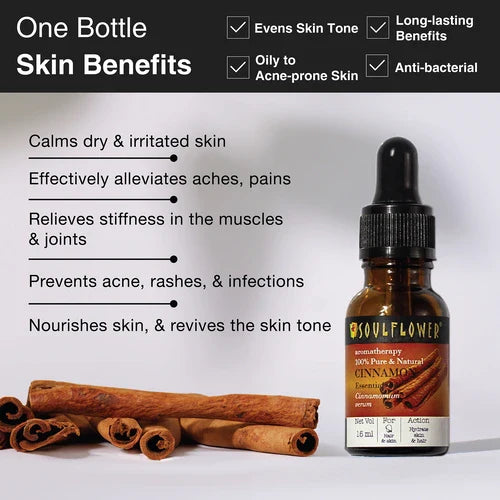 SoulFlower - Cinnamon Essential Oil | Musky & Earthy 15ml