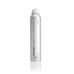 Hairspray bottle with white spray cap, silver metal finish, 100g