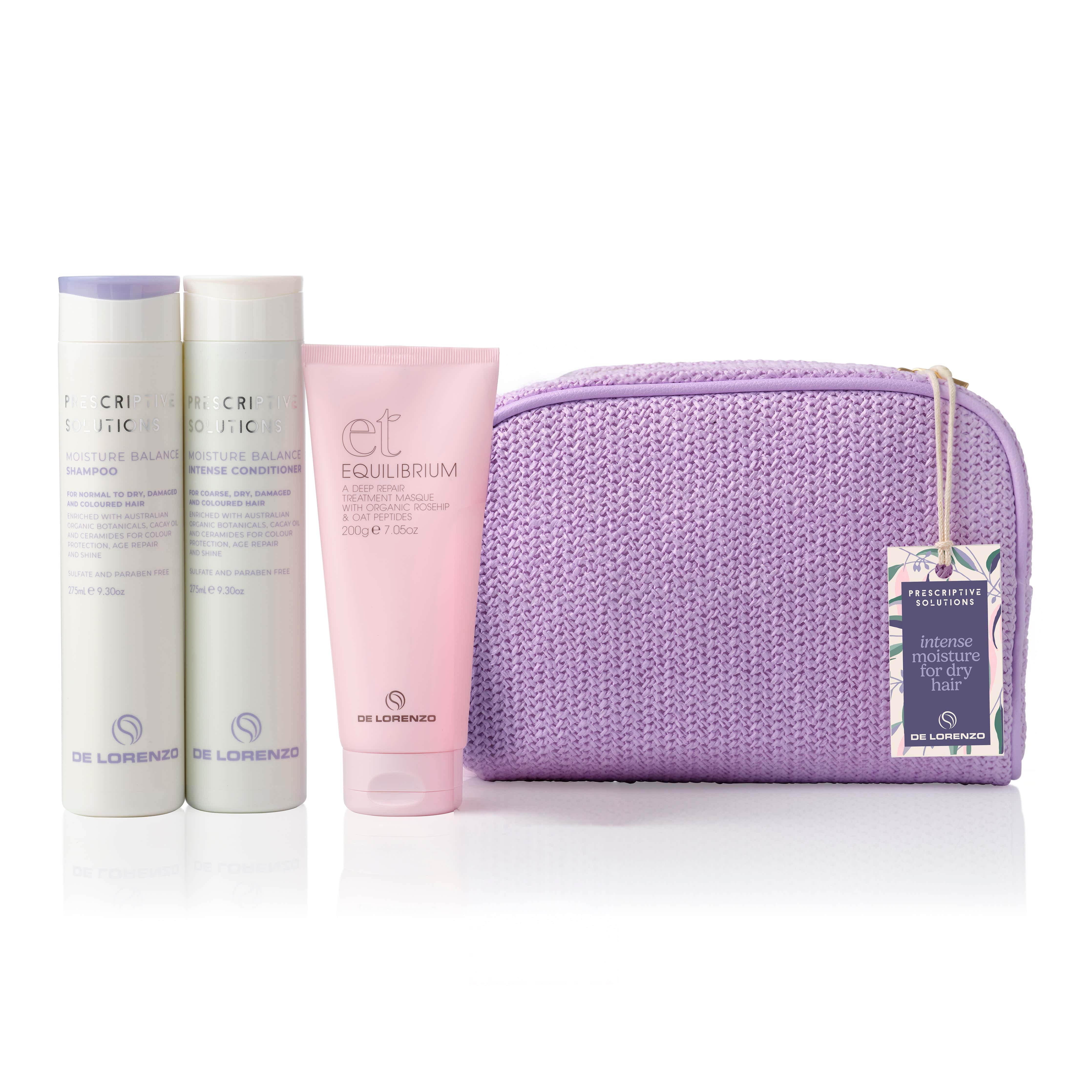 De Lorenzo Moisture Balance Shampoo, Revive Conditioner & Equilibrium Holiday Gift Set 2026 - Image 2