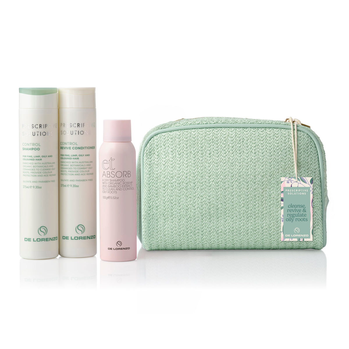De Lorenzo Control Shampoo, Revive Conditioner & Absorb Holiday Gift Set 2026