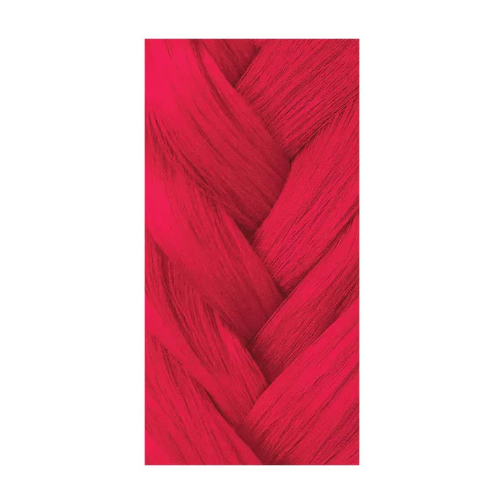 Hottest cool red hair color swatch with braided strand texture
