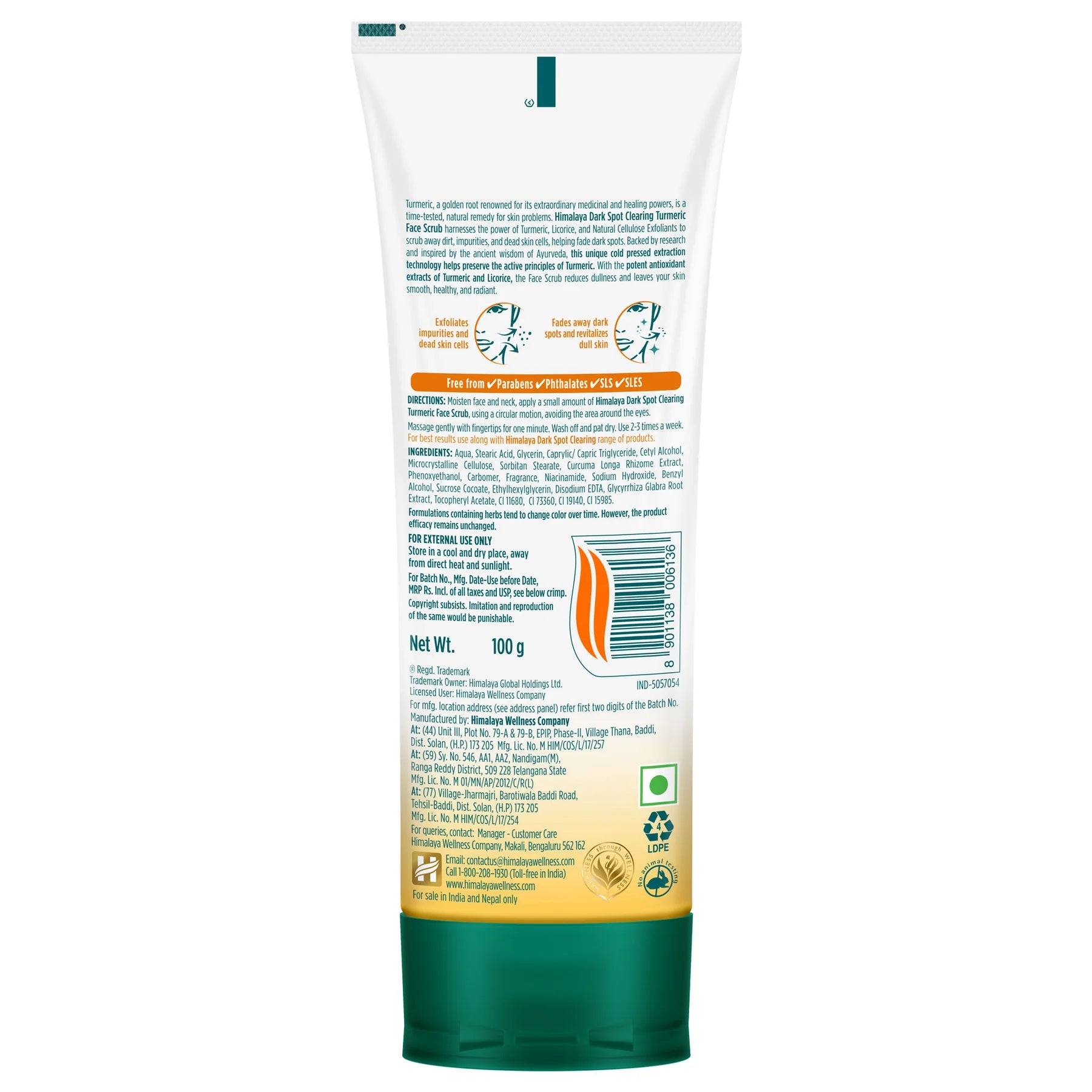 Himalaya - Dark Spot Clearing Turmeric Face Scrub To Reduce Dark Spots 100g