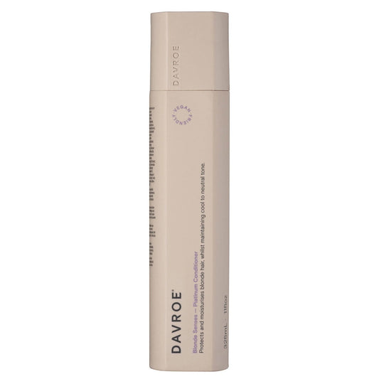 Davroe platinum conditioner bottle, beige cylindrical tube with flip-top cap
