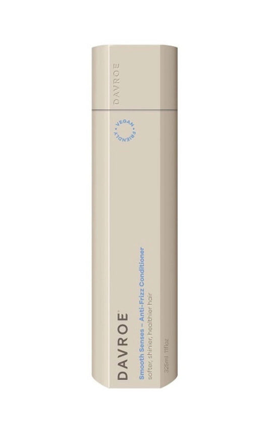 Davroe Smooth Senses anti-frizz conditioner, 325ml bottle with beige label.