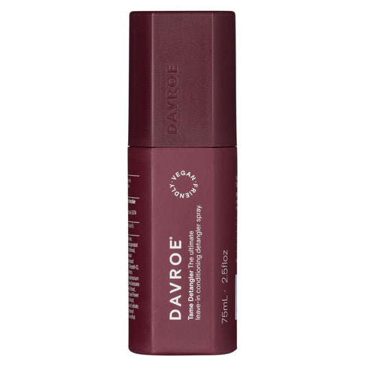 Davroe Tame Detangler travel spray, 75 ml bottle with dark maroon label