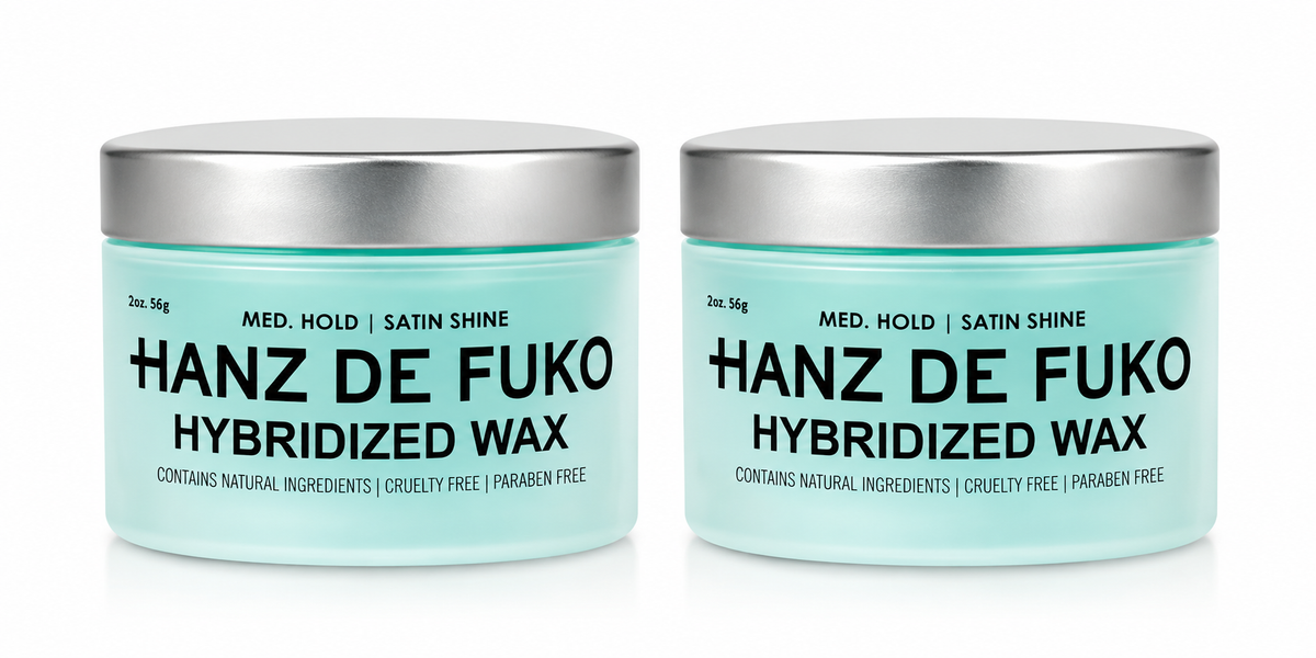 Two Hanz De Fuko Hybridized Wax jars with satin shine and medium hold