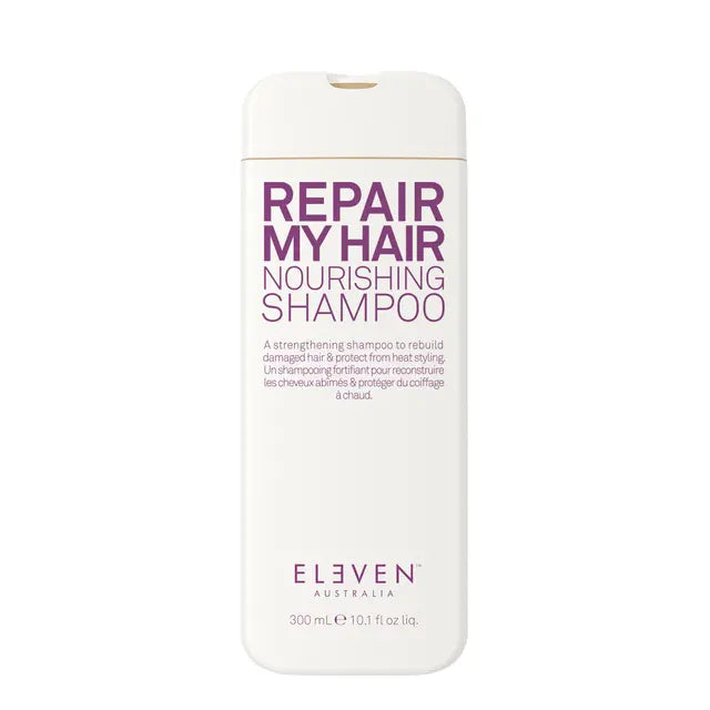 Eleven Australia Repair My Hair nourishing shampoo bottle, white plastic