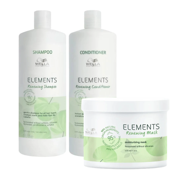 Wella Professionals - Elements Renewing Shampoo, Conditioner & Mask Bundle