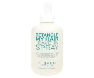 Eleven detangle leave-in spray bottle, clear liquid, white label, 250 ml