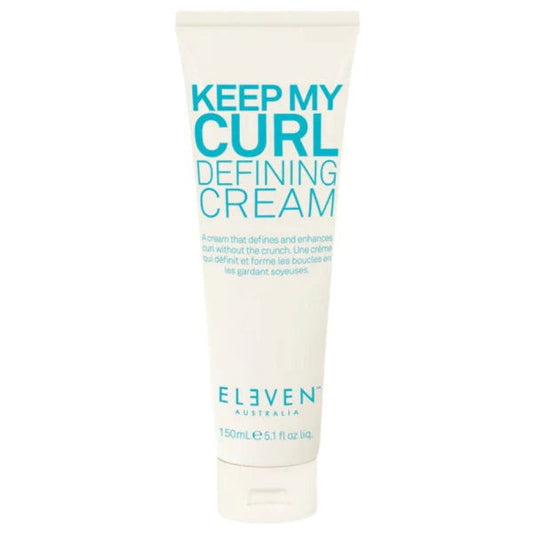 Eleven Australia Keep My Curl Defining Cream tube, 150ml, white with teal text