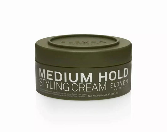 Eleven Australia Medium Hold styling cream jar, olive green, 85g