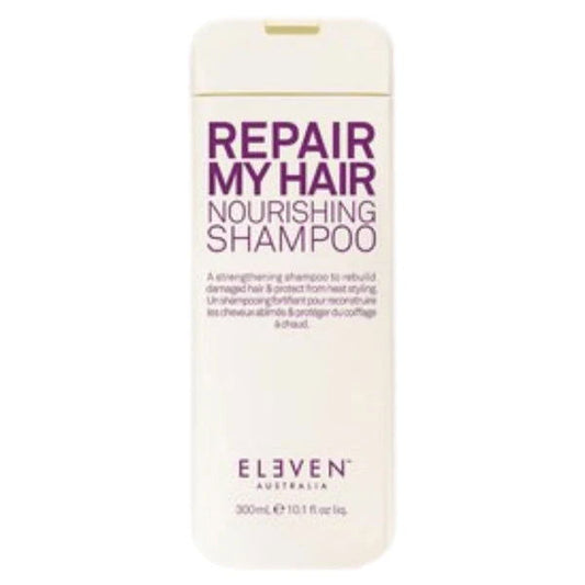 Nourishing shampoo bottle, Eleven Australia Repair My Hair, 300 ml, white cap