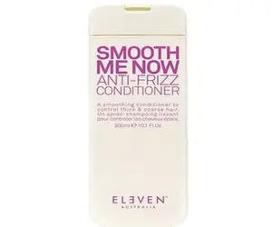 Hair conditioner bottle with Smooth Me Now anti-frizz label