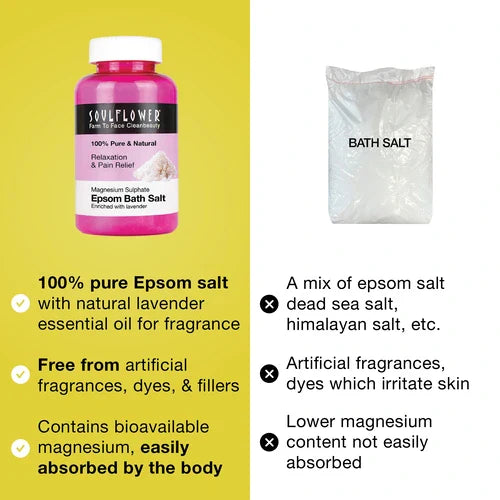 SoulFlower - Epsom Bath Salt with Lavender Essential Oil