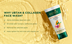 Biotique Ubtan & Collagen Tan Removal Face Wash with Turmeric & Saffron 150ml