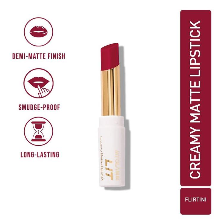 MyGlamm - Lit Creamy Matte Lipstick - Flirtini 3.7 g