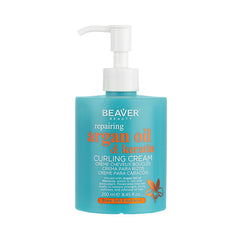 Beaver Argan oil & keratin curling cream with pump, teal bottle, 250 ml