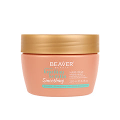 Beaver Brazilian keratin smoothing hair mask jar, beige-pink label, 250 ml