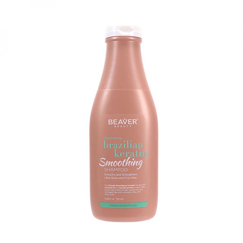 Beaver keratin smoothing shampoo bottle, brownish-pink, 730 ml
