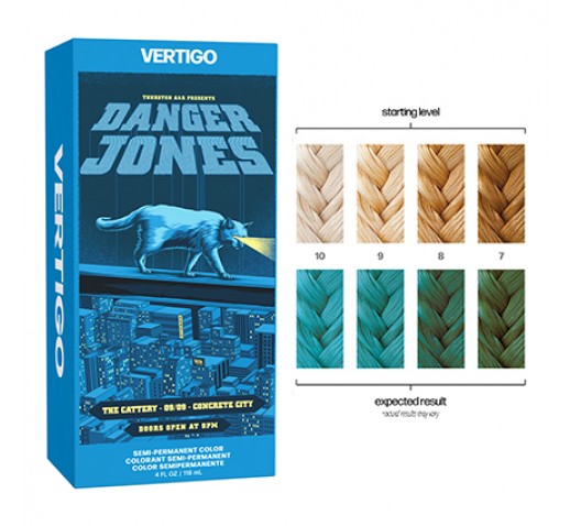 Danger Jones Semi Permanent Hair Colour - VERTIGO (Neon Blue) 118ml - Kess Hair and Beauty