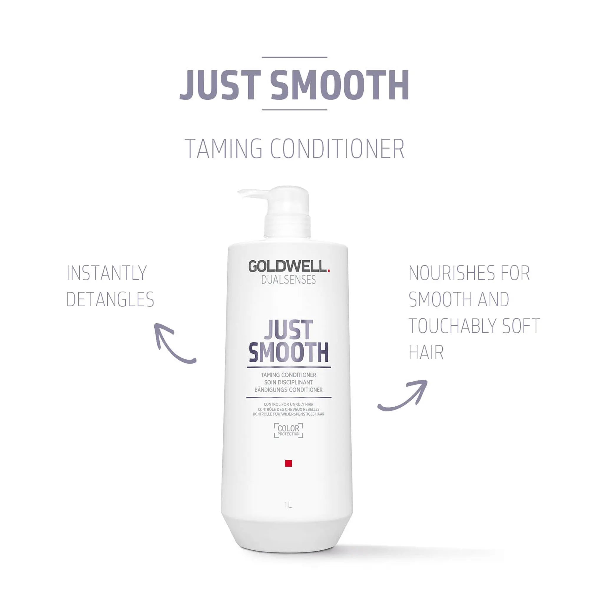 Goldwell Dualsenses Just Smooth 1 Litre Taming Shampoo and Conditioner Bundle