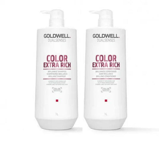 Goldwell Dualsenses Color Extra Rich 1 Litre Shampoo and Conditioner Bundle - Kess Hair and Beauty