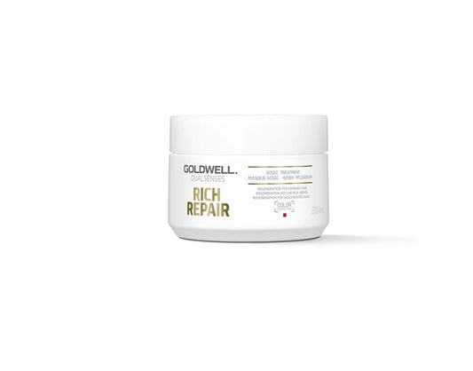 Goldwell Rich Repair 60 sec hair treatment jar, white tub with label