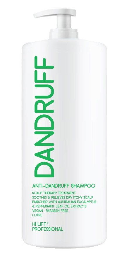Anti-dandruff shampoo bottle with pump, 1 L, white label