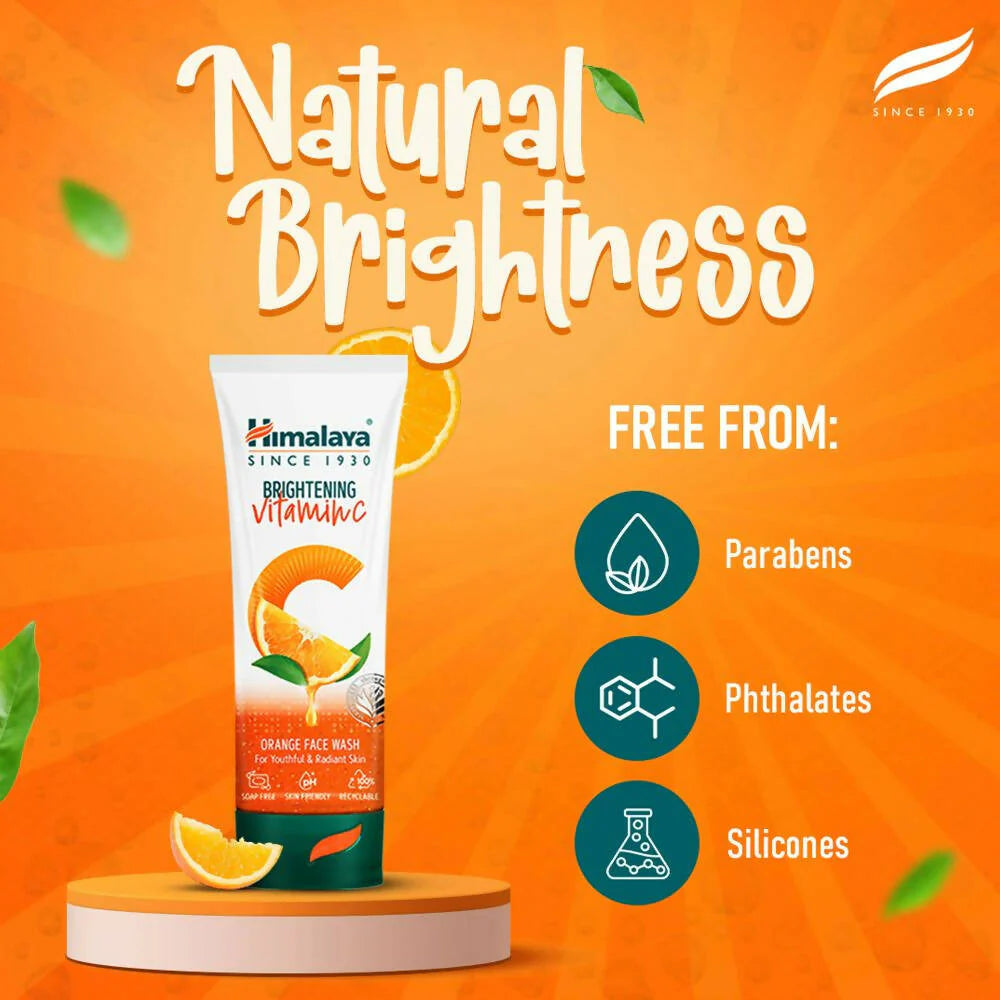 Himalaya Brightening Vitamin C Orange Face Wash for Youthful & Radiant Skin - 50 ml