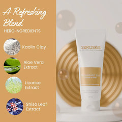 Suroskie - GlowEase 2in1 Cleanser & Mask | Visibly Smoothens, Brightens, Tightens & Purifies Pores | 100ml