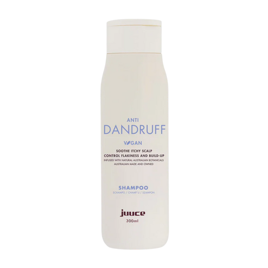 Anti-dandruff shampoo bottle, 300 ml, light beige with vegan label