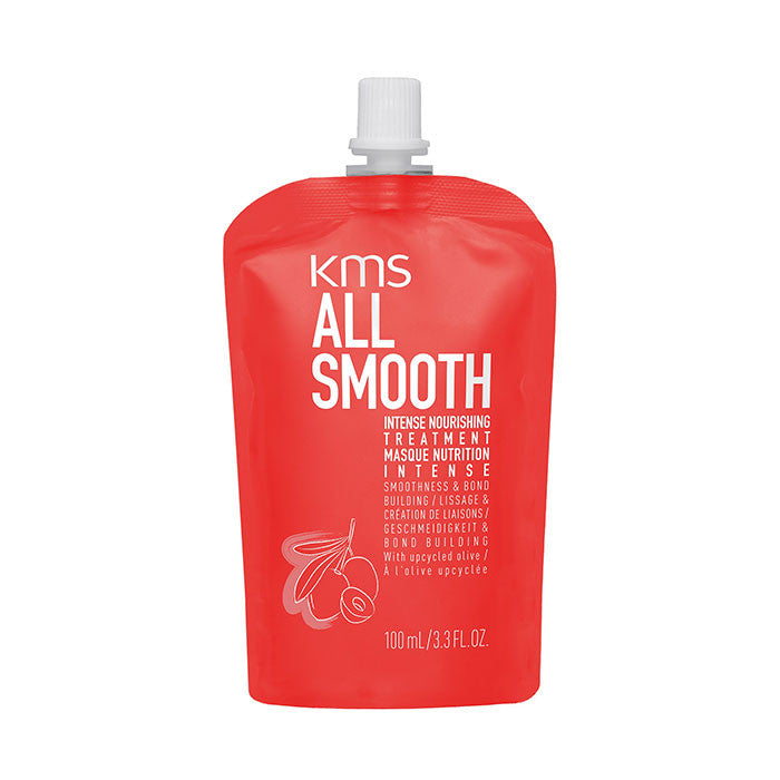 KMS All Smooth hair treatment pouch, red with pump nozzle, 100 ml