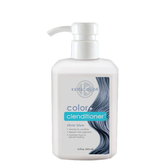 Hair clenditioner bottle with pump, silver blue