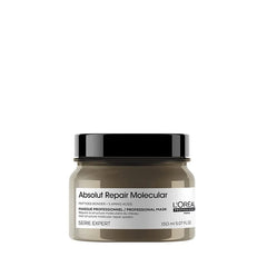 Hair repair rinse-off mask jar, beige and black lid, 150 ml