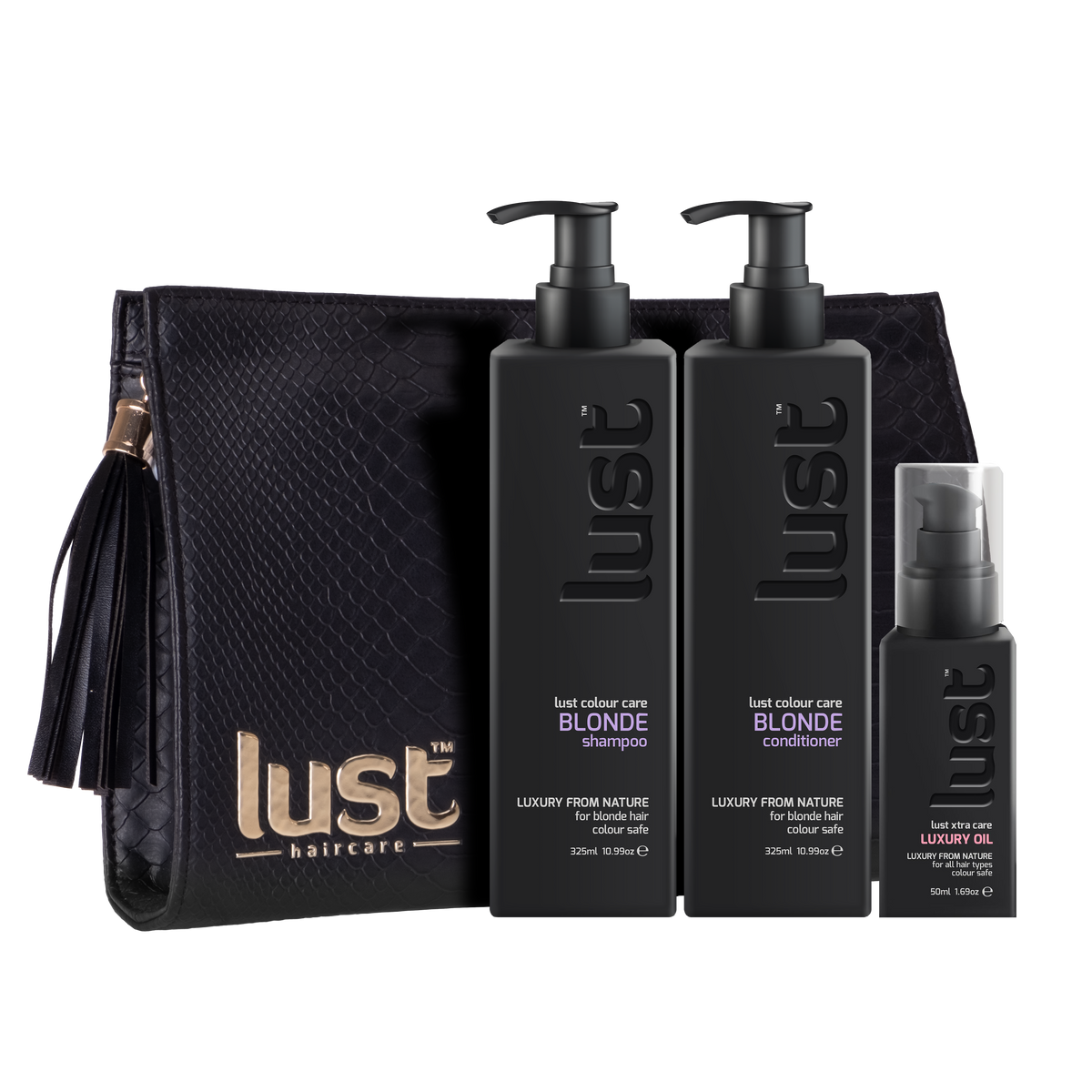 Lust Blonde Shampoo Conditioner & Luxury Oil Treatment Trio Pack