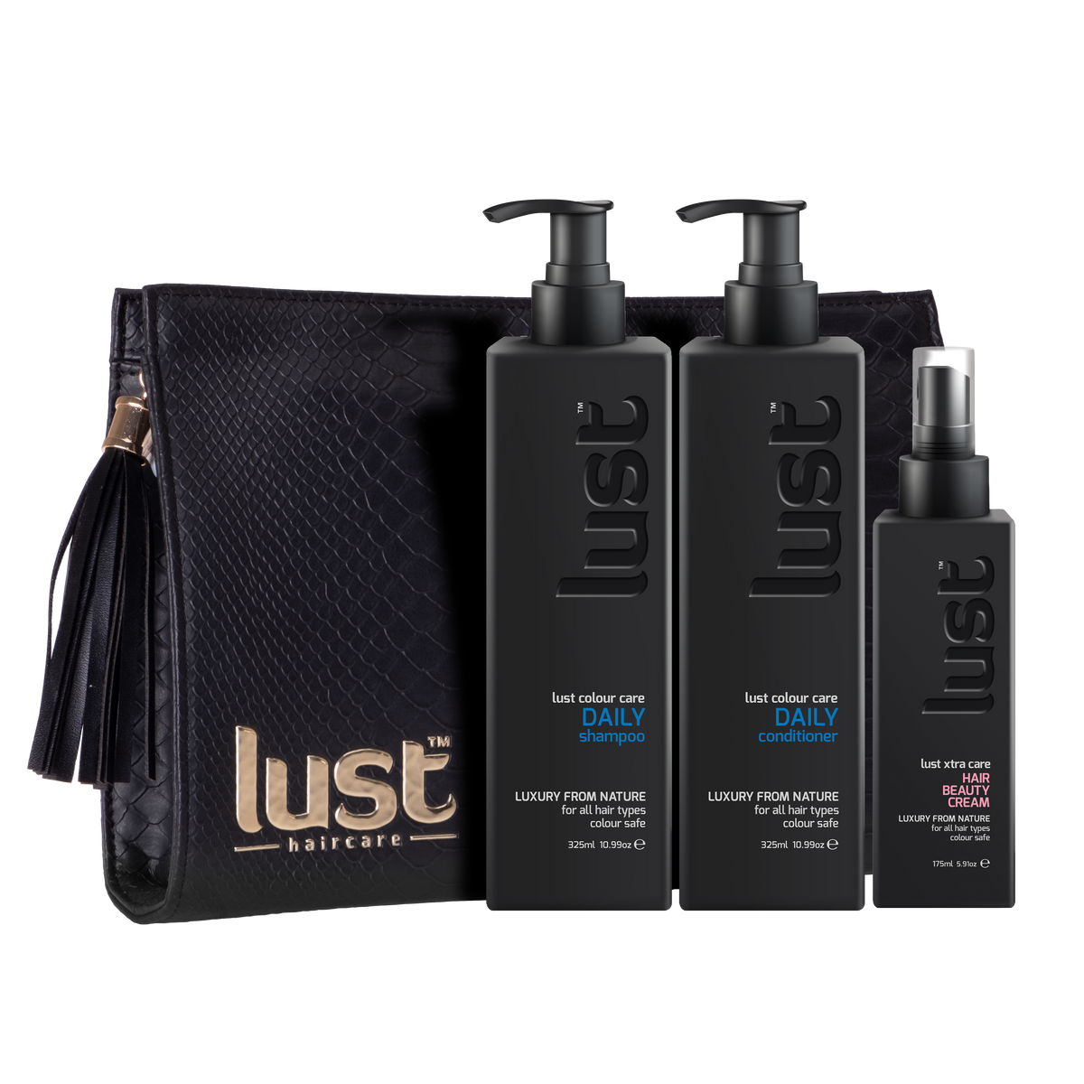 Lust Daily Shampoo Conditioner & Hair Beauty Cream Trio Pack