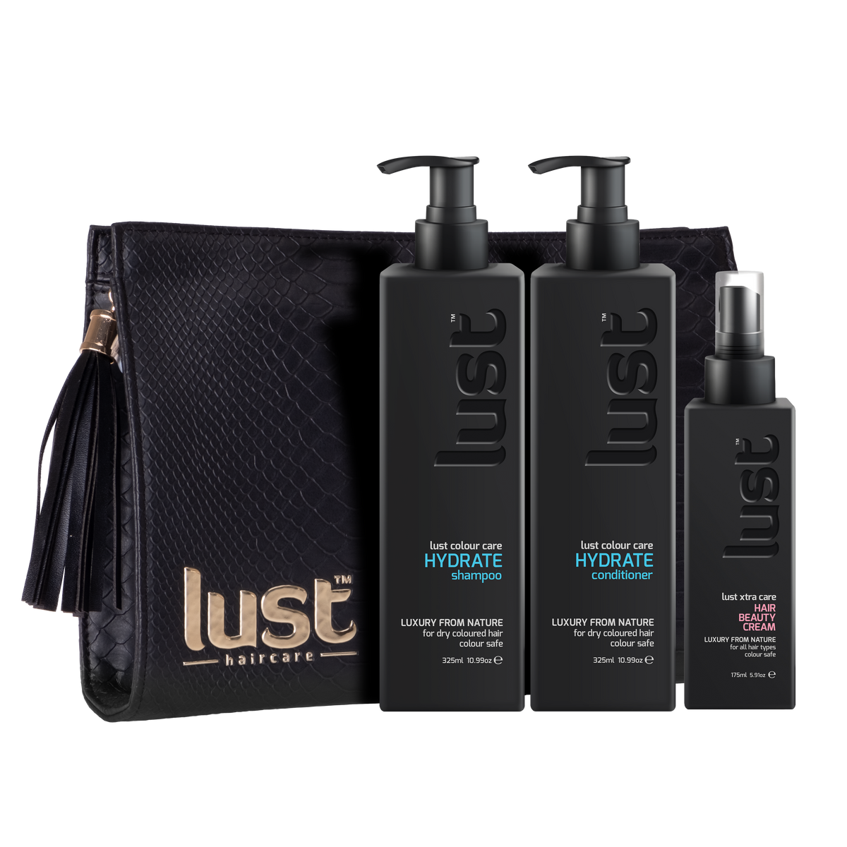 Lust Hydrate Shampoo Conditioner & Hair Beauty Cream Trio Pack
