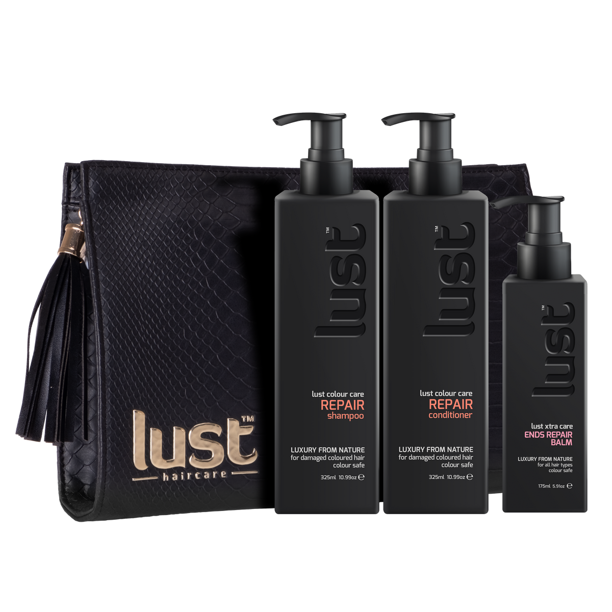 Lust Repair Shampoo Conditioner & Ends Repair Balm Trio Pack