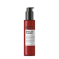 L'Oreal Professionnel blow-dry fluidifier cream bottle with black pump, red label