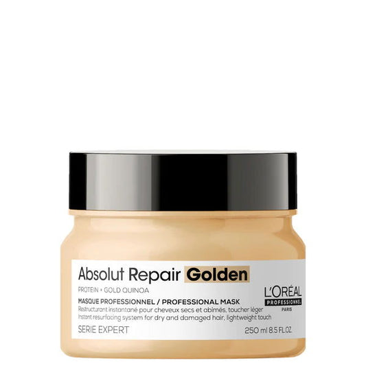 Absolut Repair Golden hair mask jar with black cap and cream label, 250 ml