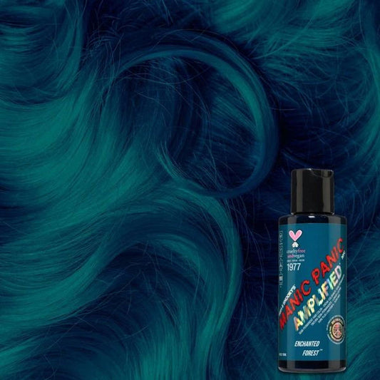 Hair dye bottle, teal-green Enchanted Forest liquid