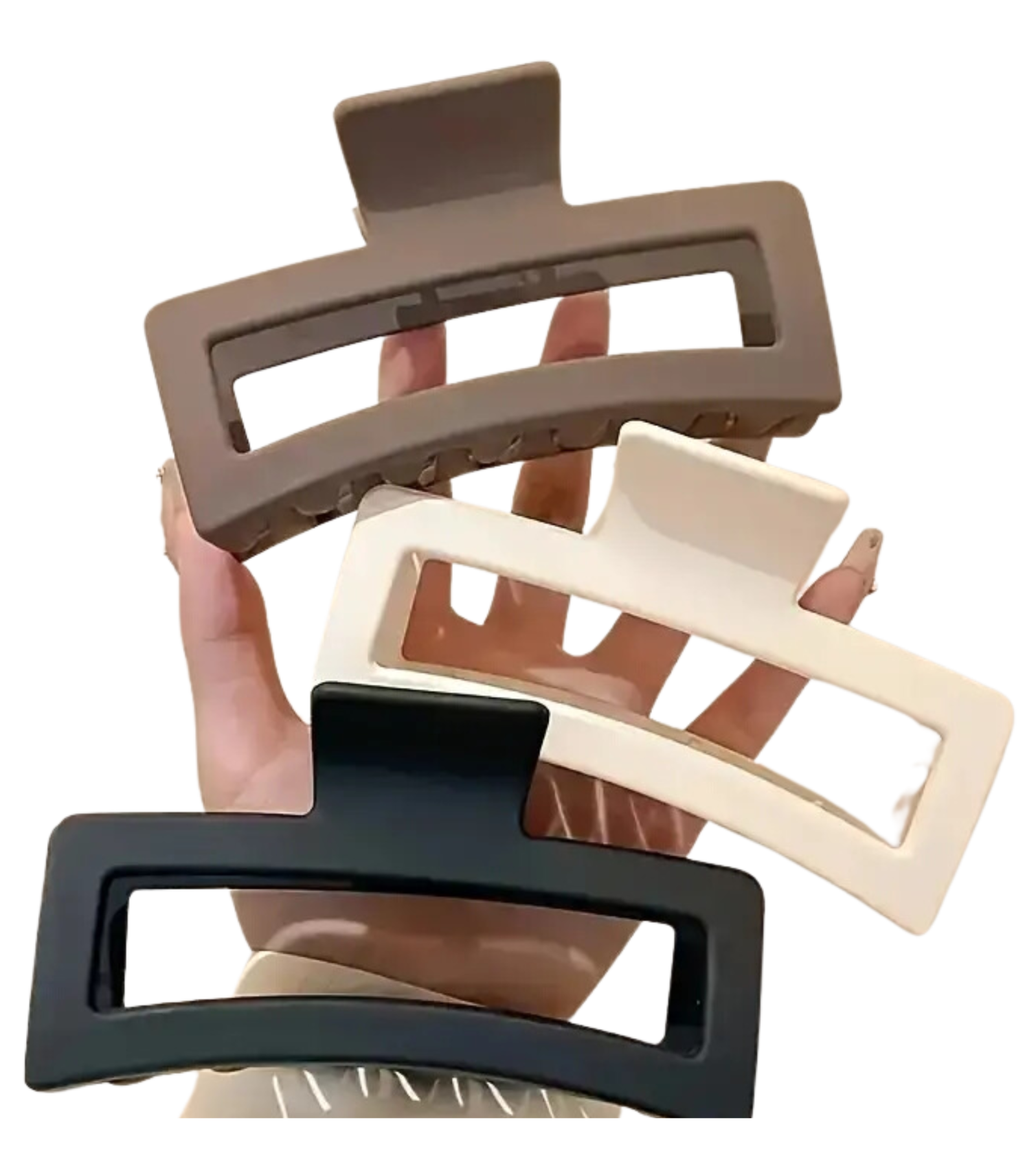 Matte Hair Claw Clips Trendy Rectangular - 1Pc - Kess Hair and Beauty
