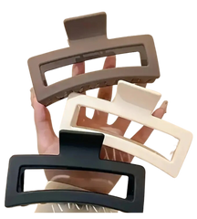 Matte Hair Claw Clips Trendy Rectangular - 1Pc - Kess Hair and Beauty