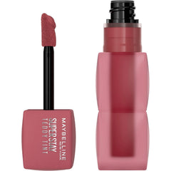 Lip tint tube with doe-foot applicator, rose velvet choker shade