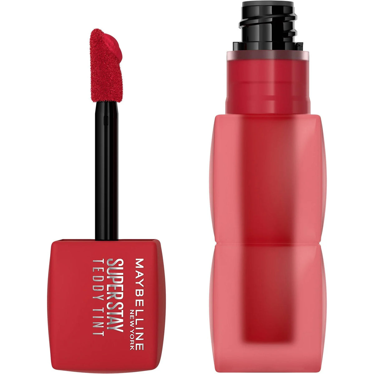 Maybelline New York Super Stay Teddy Tint lip color with doe-foot applicator, red-rose shade