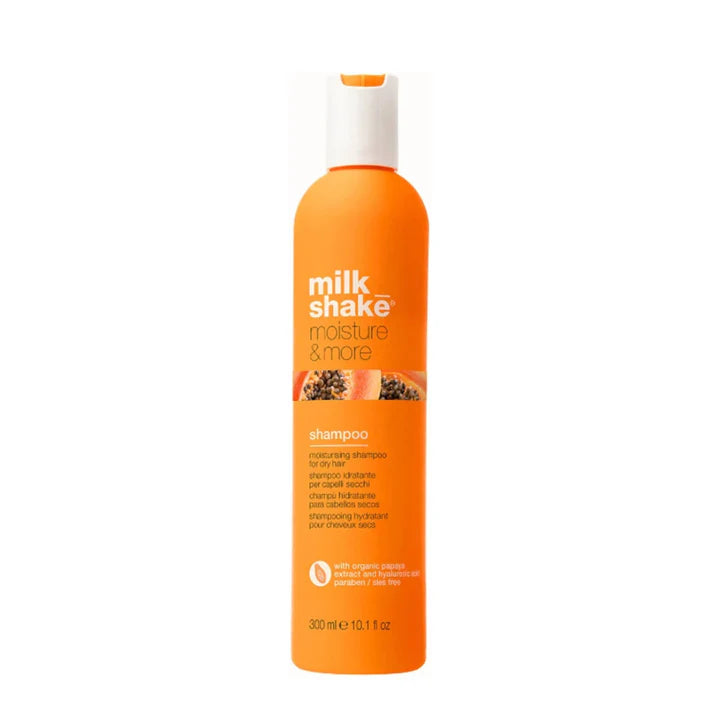 Milk_shake shampoo bottle, orange bottle with white cap, 300 ml