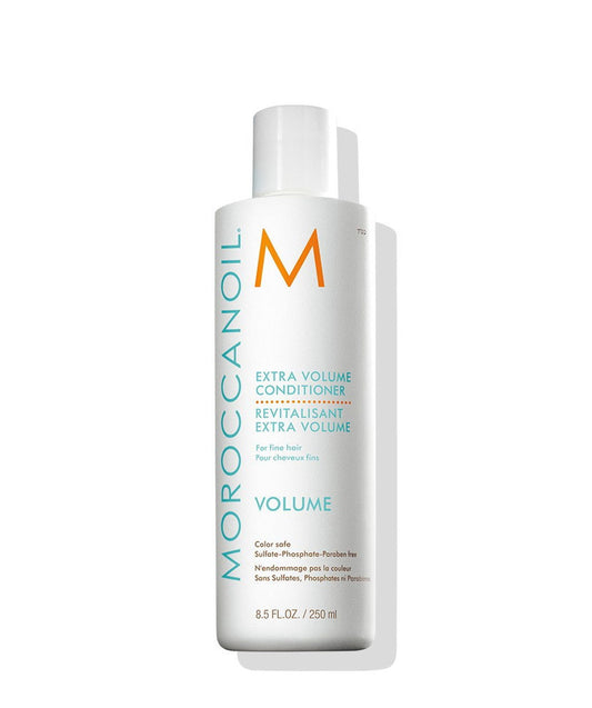 Moroccanoil Extra Volume Conditioner bottle, white 250ml with gold logo and label