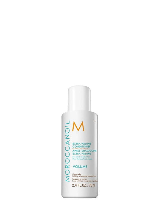 Moroccanoil extra volume conditioner bottle, 70 ml, white with pump cap